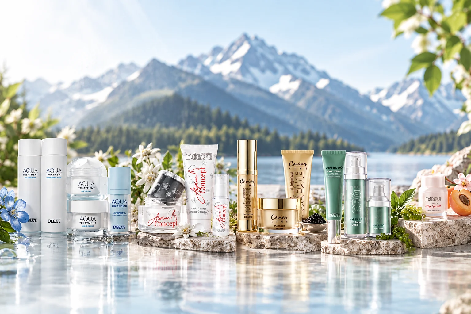 Déesse Pflegelinien Aqua Treatment, Alpine Concept, Caviar und Umibudo
