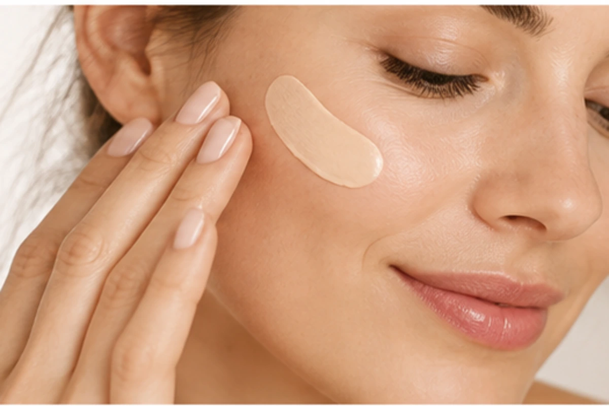 Applying Serum Foundation to the face
