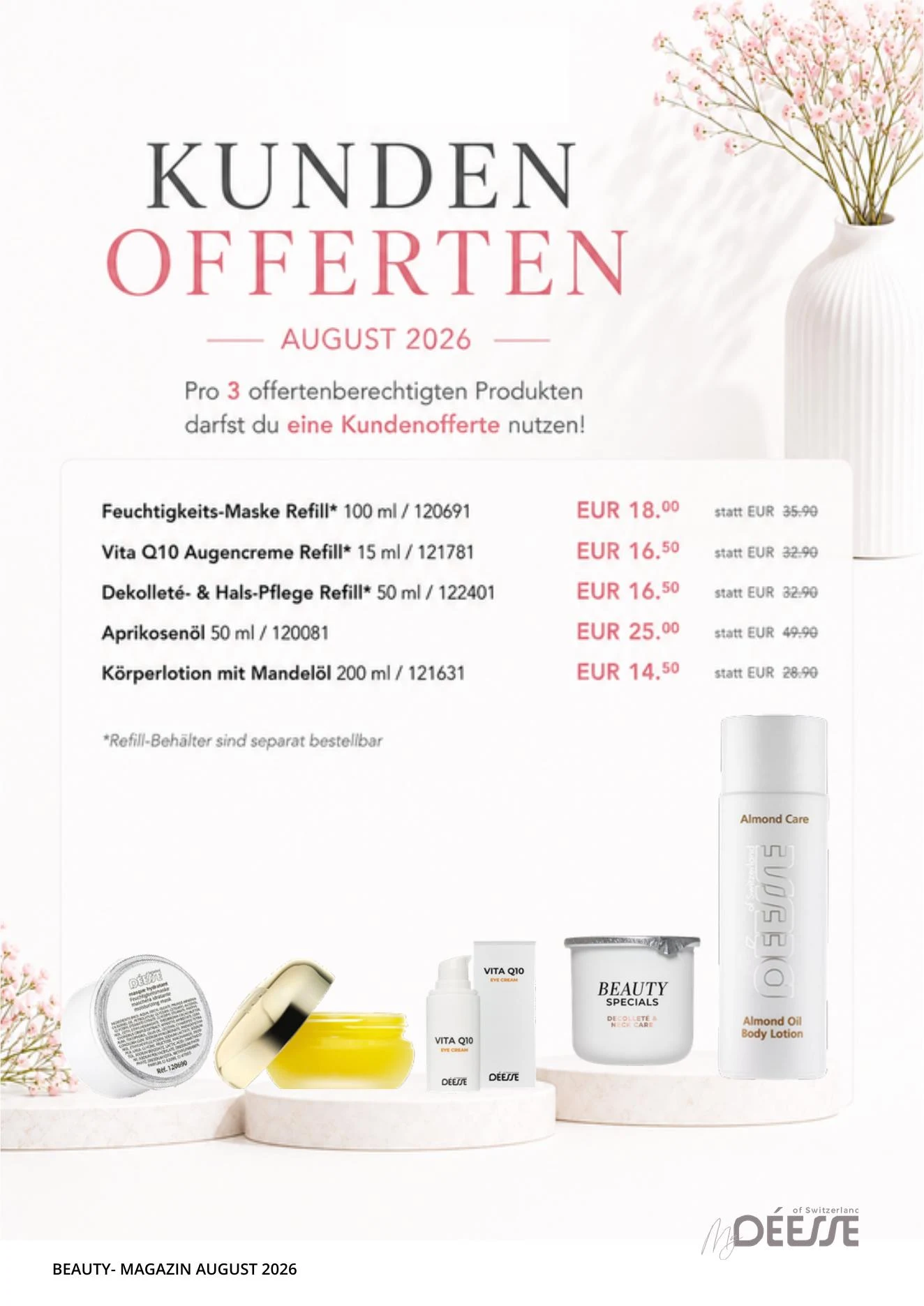 Déesse Kundenofferten August 2026 mit Produkten und Aktionspreisen