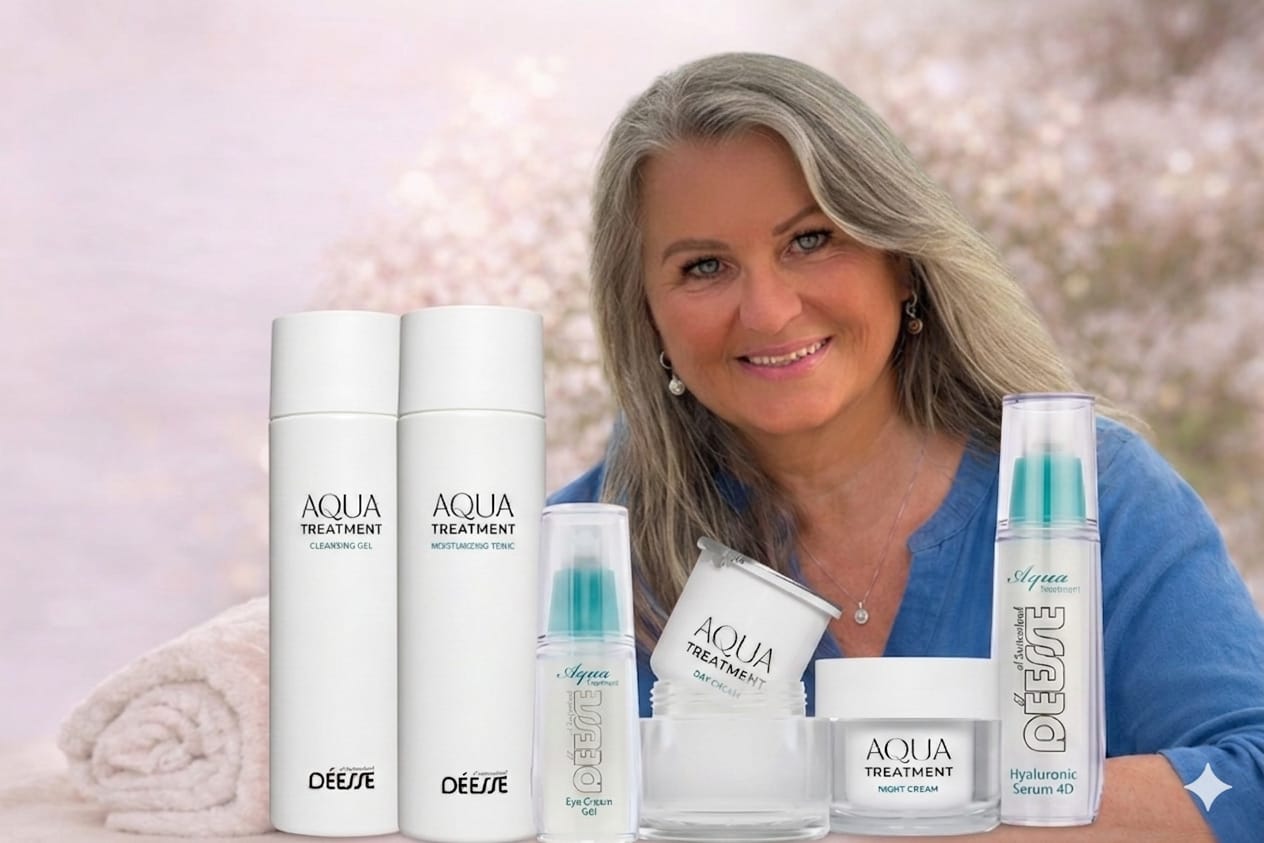 Regine Grosch mit Déesse Kosmetik für persönliche Hautpflege-Beratung